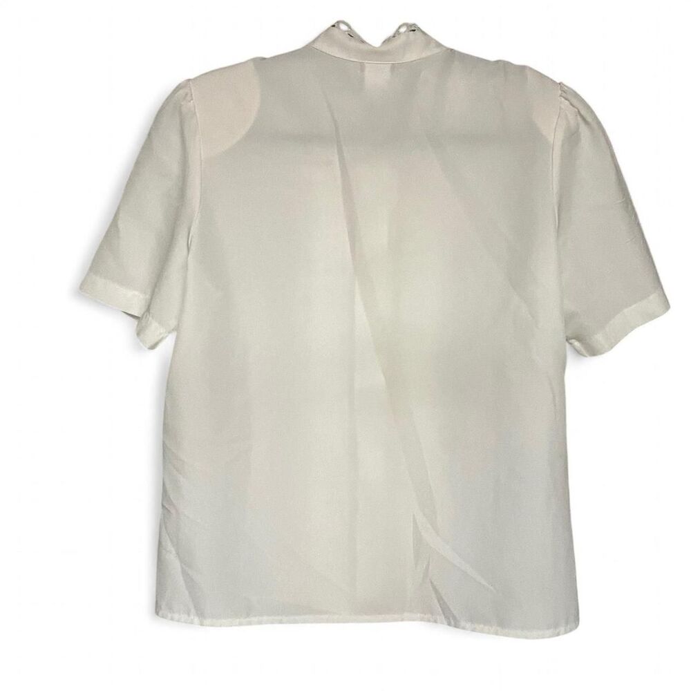 True Vintage White Frilly Lace-Embellished Top - Picture 5 of 8